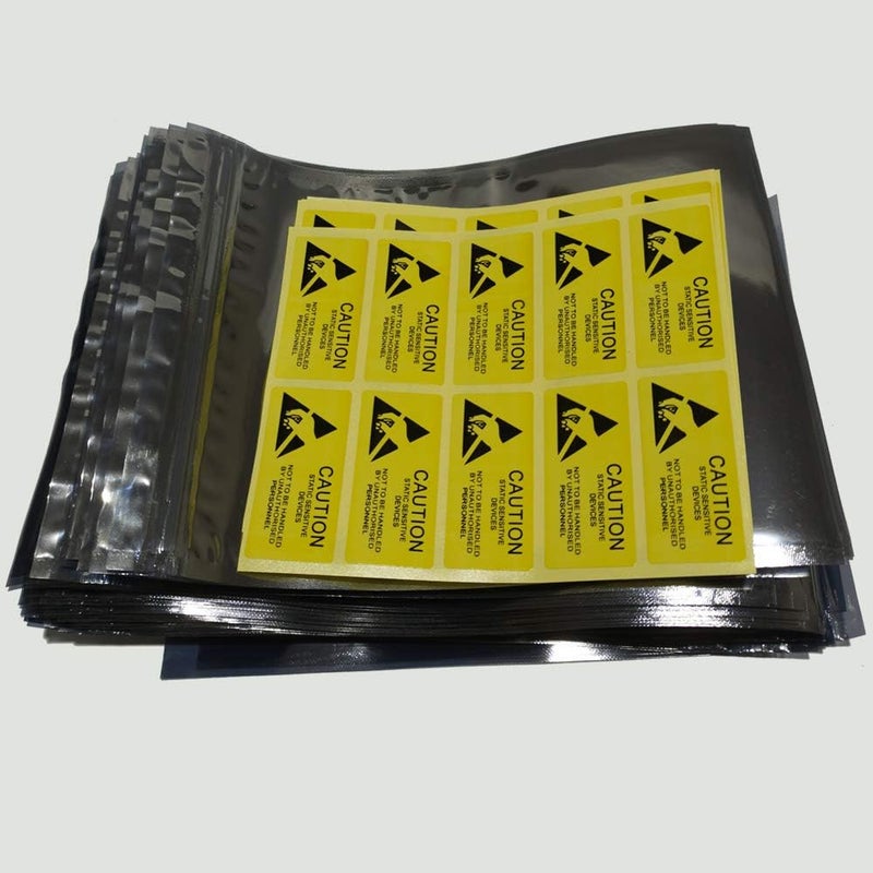 daarcin Anti Static Bags,100pcs 5.9x7.87in/15x20cm Premium ESD Bags Resealable for 3.5'' SSD HDD with 100pcs Labels, Antistatic Bag for Hand Drive or Varieties of Electronic Device - Image 5